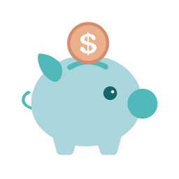 Icône d’une tirelire avec une pièce