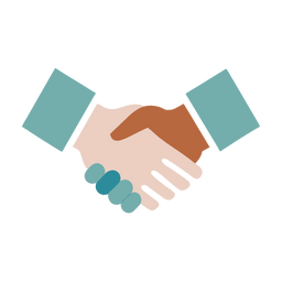 Icône de deux mains qui se serrent en signe de confiance